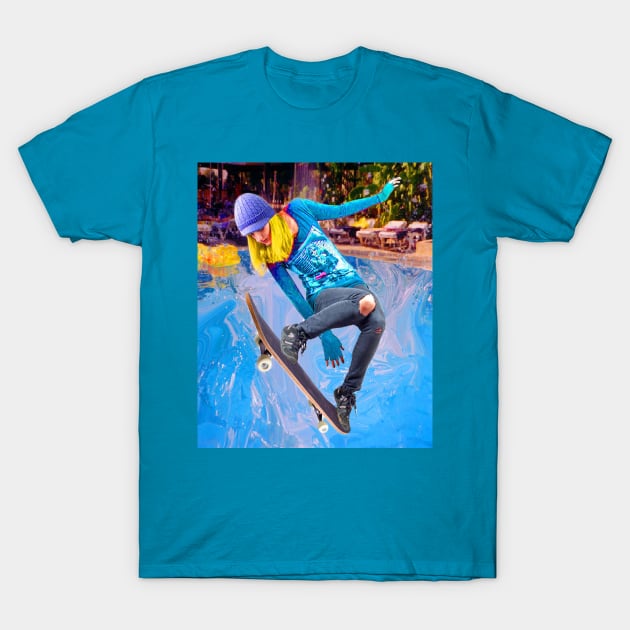 Skateboarding on Water T-Shirt by icarusismartdesigns